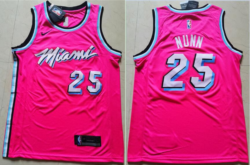 Men Miami Heat #25 Nunn Pink Nike Game NBA Jerseys->chicago bulls->NBA Jersey